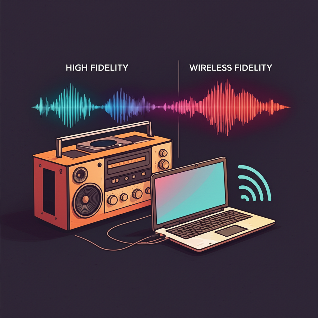 High Fidelity 與 Wireless Fidelity 技術圖解:音響與無線網路的視覺呈現