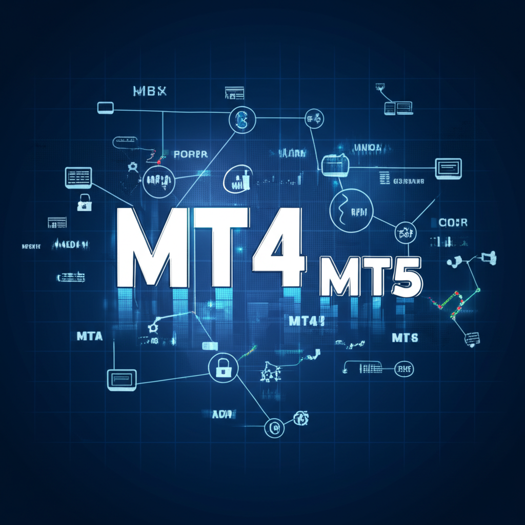 全球交易者使用 MT4 與 MT5 平台的插畫示意