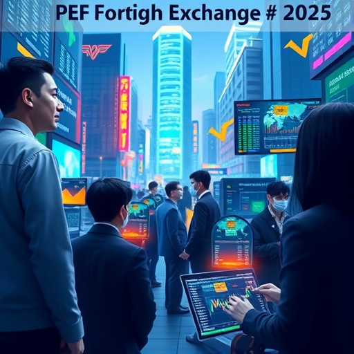 2025年台灣外匯市場熱鬧交易場景示意圖