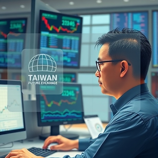 期貨交易員在電腦前專注盯盤的數位插畫