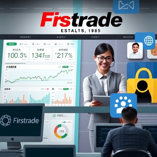 Firstrade正詐騙辨識:真實券商與假冒詐騙平台的對比示意圖
