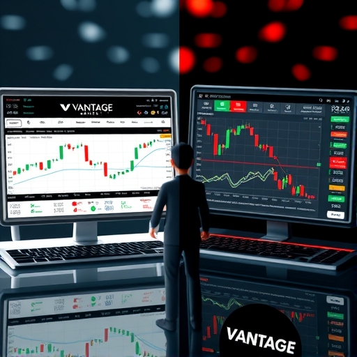 Vantage詐騙真假平台對比圖|左為正規Vantage介面,右為假冒網站常見設計