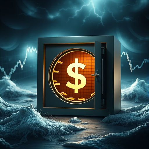 地下金庫中閃耀的黃金與金融資產保存示意圖