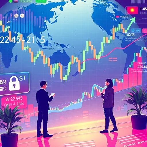 數位金融安全防護概念圖:全球資金流動與安全機制示意