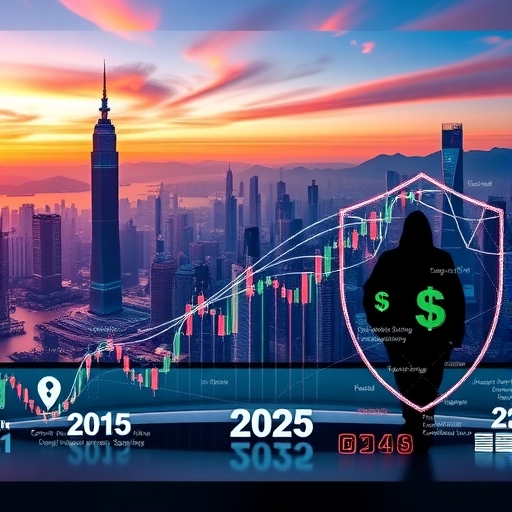 2025年未來感十足的香港天際線,象徵金融市場的蓬勃發展