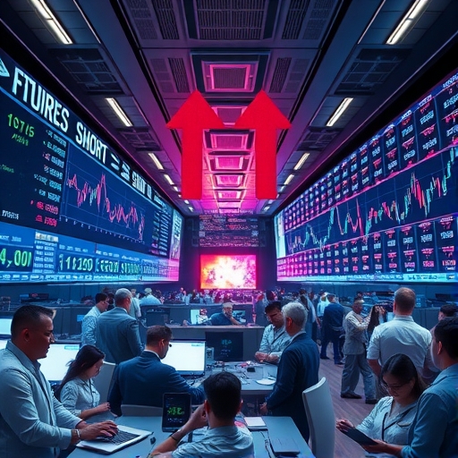 充滿未來感的金融交易大廳場景