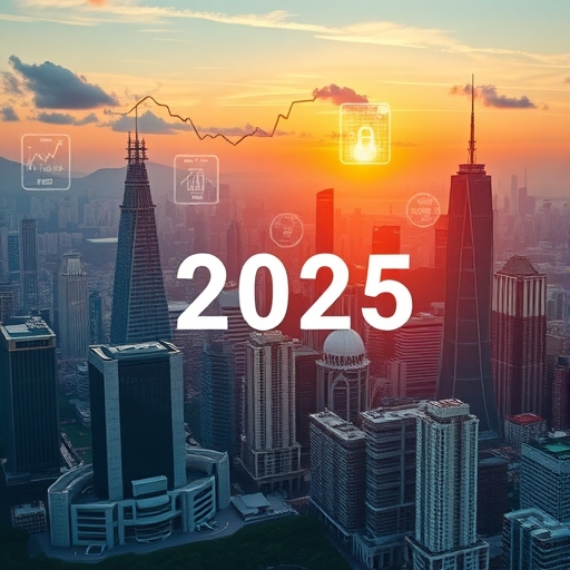 2025年黃昏時分的香港天際線 數位繪畫風格