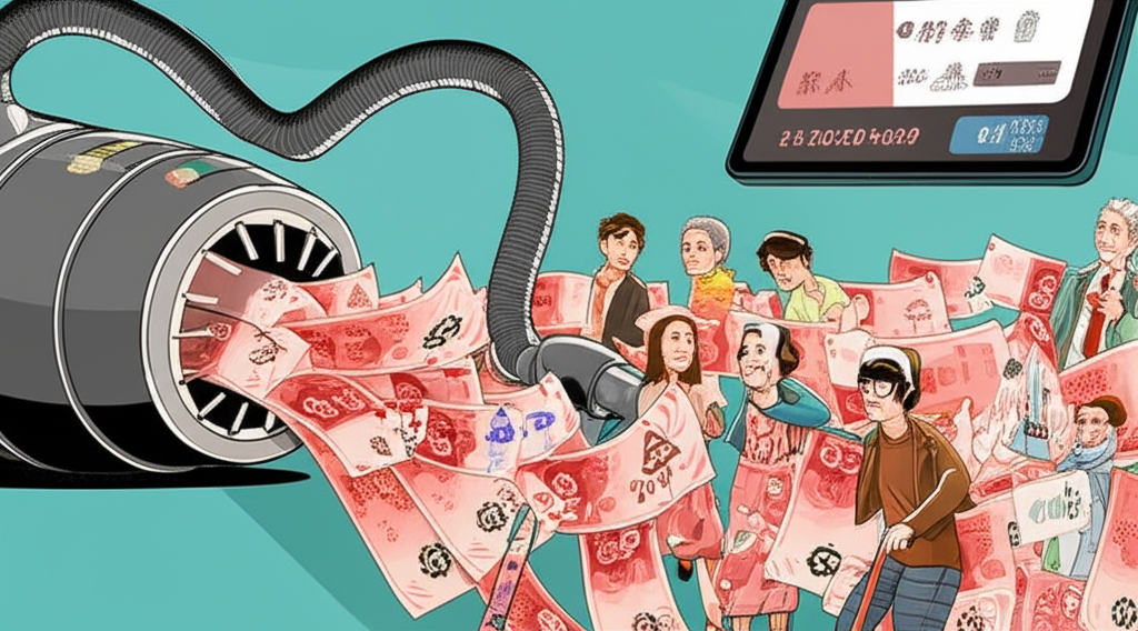 25億台幣資金被吸走,數千名退休族與上班族受害,IMB借貸平台以高利誘餌打造龐氏騙局示意圖