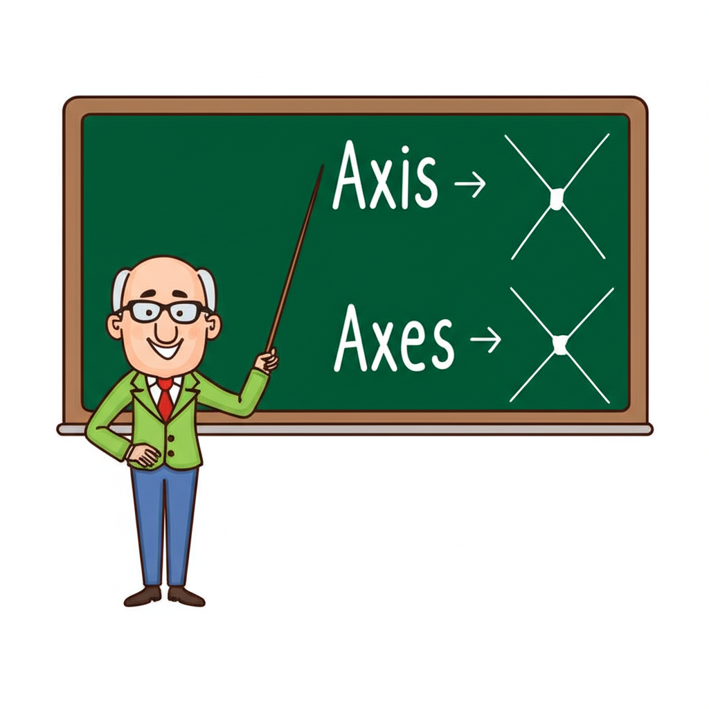 黑板上演示Axis轉變為複數Axes,旁邊繪製座標軸強調語法正確性