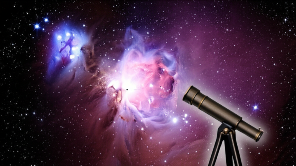 獵戶座腰帶三星引導望遠鏡指向壯麗的獵戶座大星雲,在浩瀚宇宙中展現星體誕生的奧秘