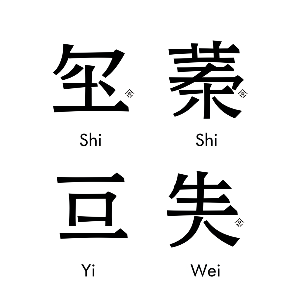 漢字禕的演變圖示:從甲骨文到現代字形,展示其構成部件示與韋的歷史發展