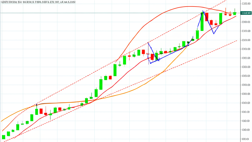 An illustration of a stock candlestick chart demonstrating SAR indicator interpretation where dots above or below K-bars indicate trend direction and their crossover provides clear buy and sell signals for dynamic stop loss