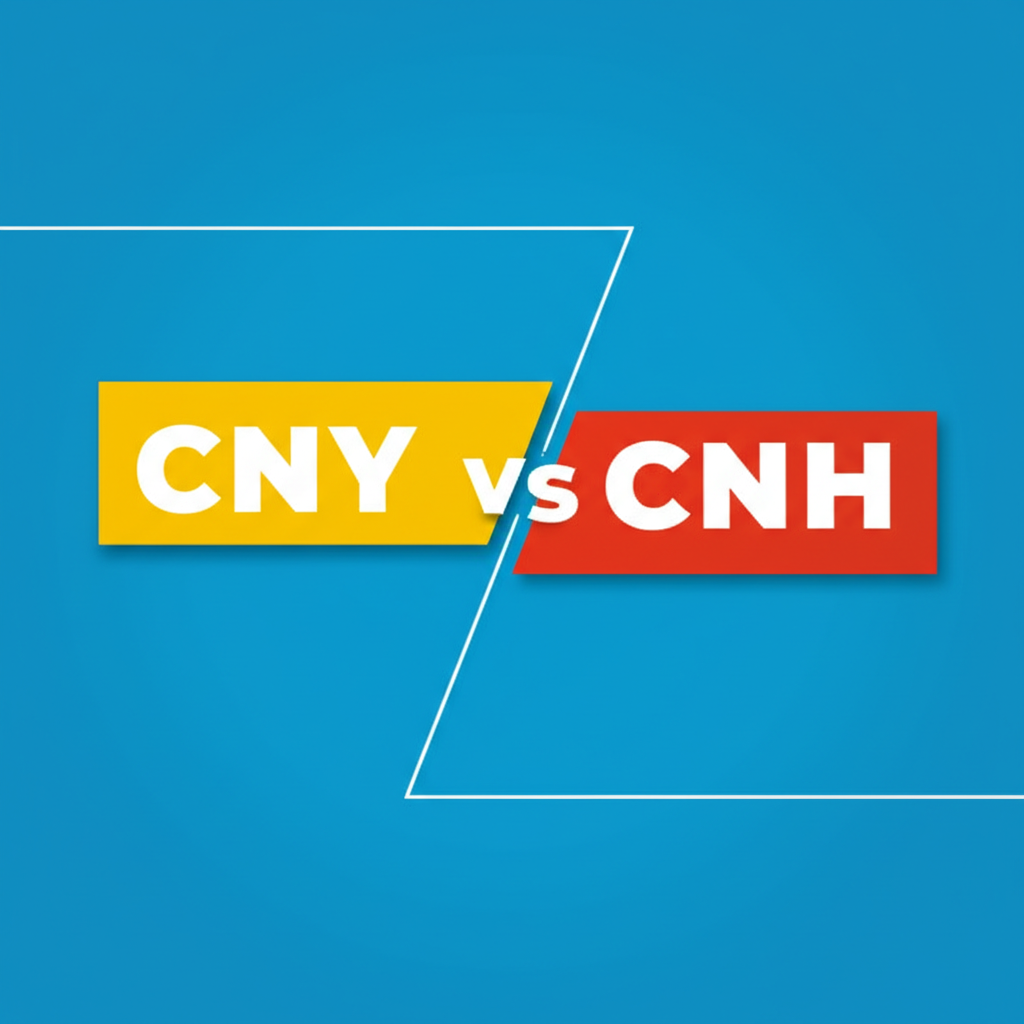 中國人民幣 CNY 符號被國家邊界包圍,由央行符號嚴格管理,跨境移動受限,代表其作為在岸法定貨幣在緊密資本控制下的地位,以及另一形式 CNH 的核心金融概念定義,為詳細比較奠基