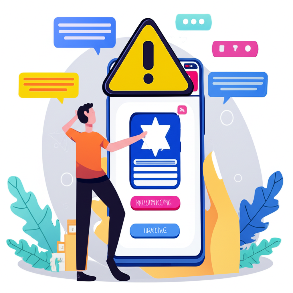 用戶收到可疑高回報訊息與假交易App，伴隨詐騙警示符號