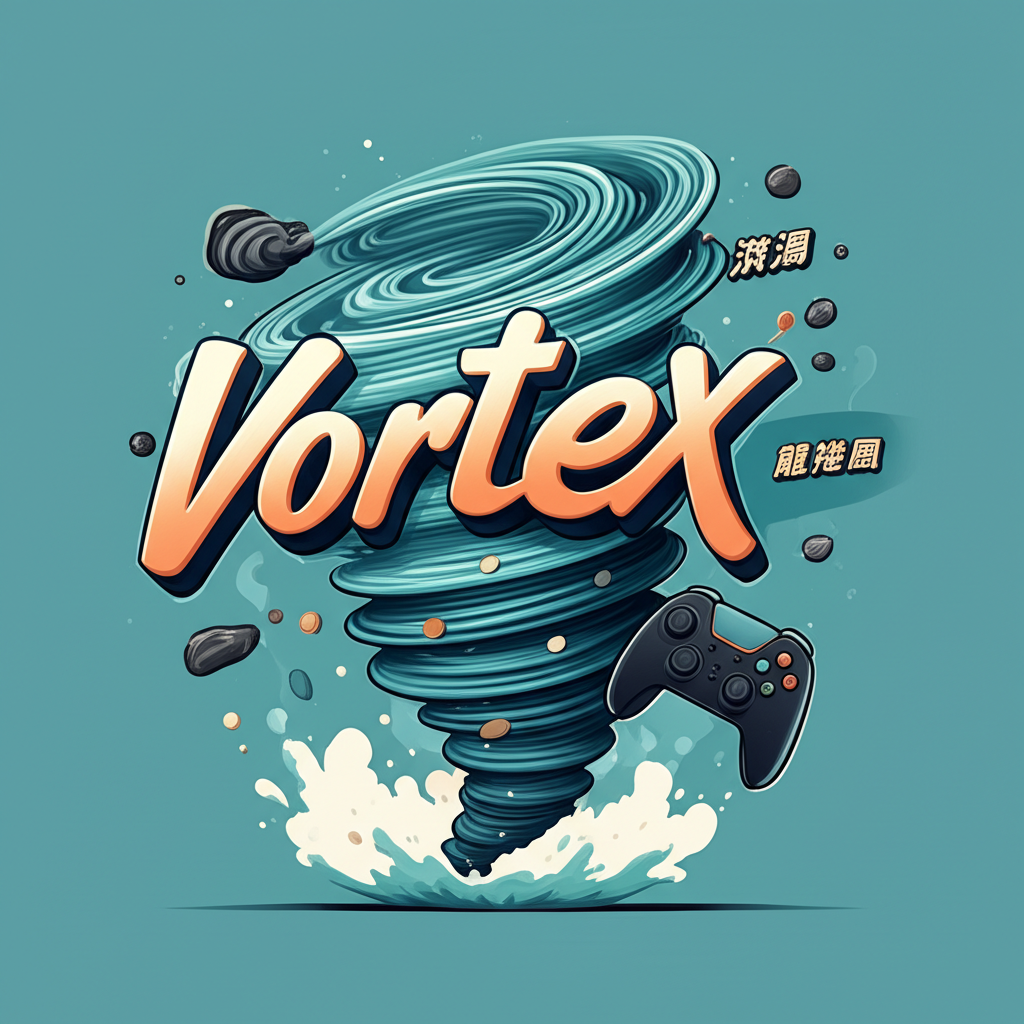 Vortex 詞彙的多層次意涵示意圖,包含旋渦、龍捲風與遊戲元素