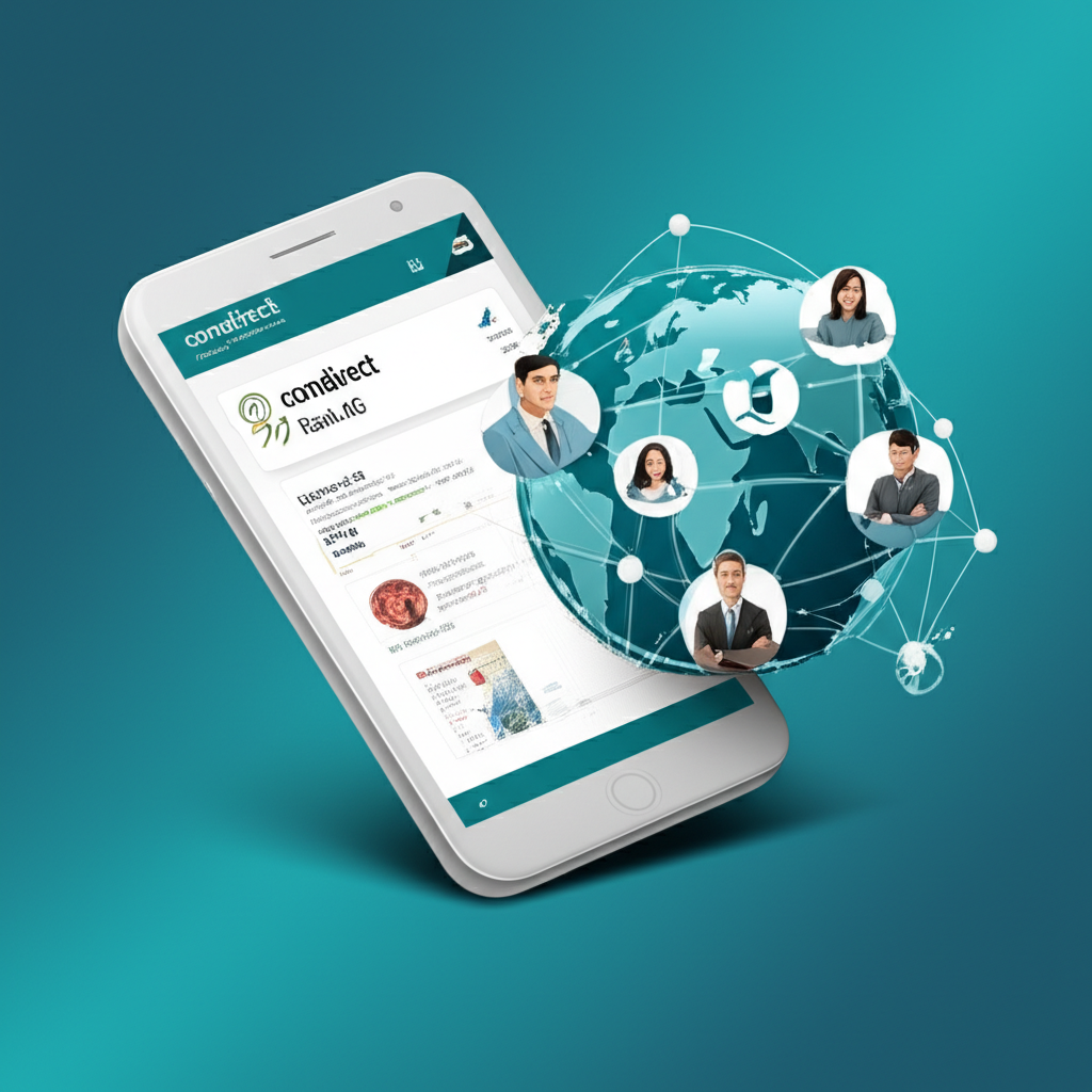 comdirect Bank AG as a leading German digital bank offering comprehensive online financial services and innovative technology in the European financial market an illustration of a digital bank interface with global connections reaching Taiwan and Hong Kong users showcasing financial services and innovation
