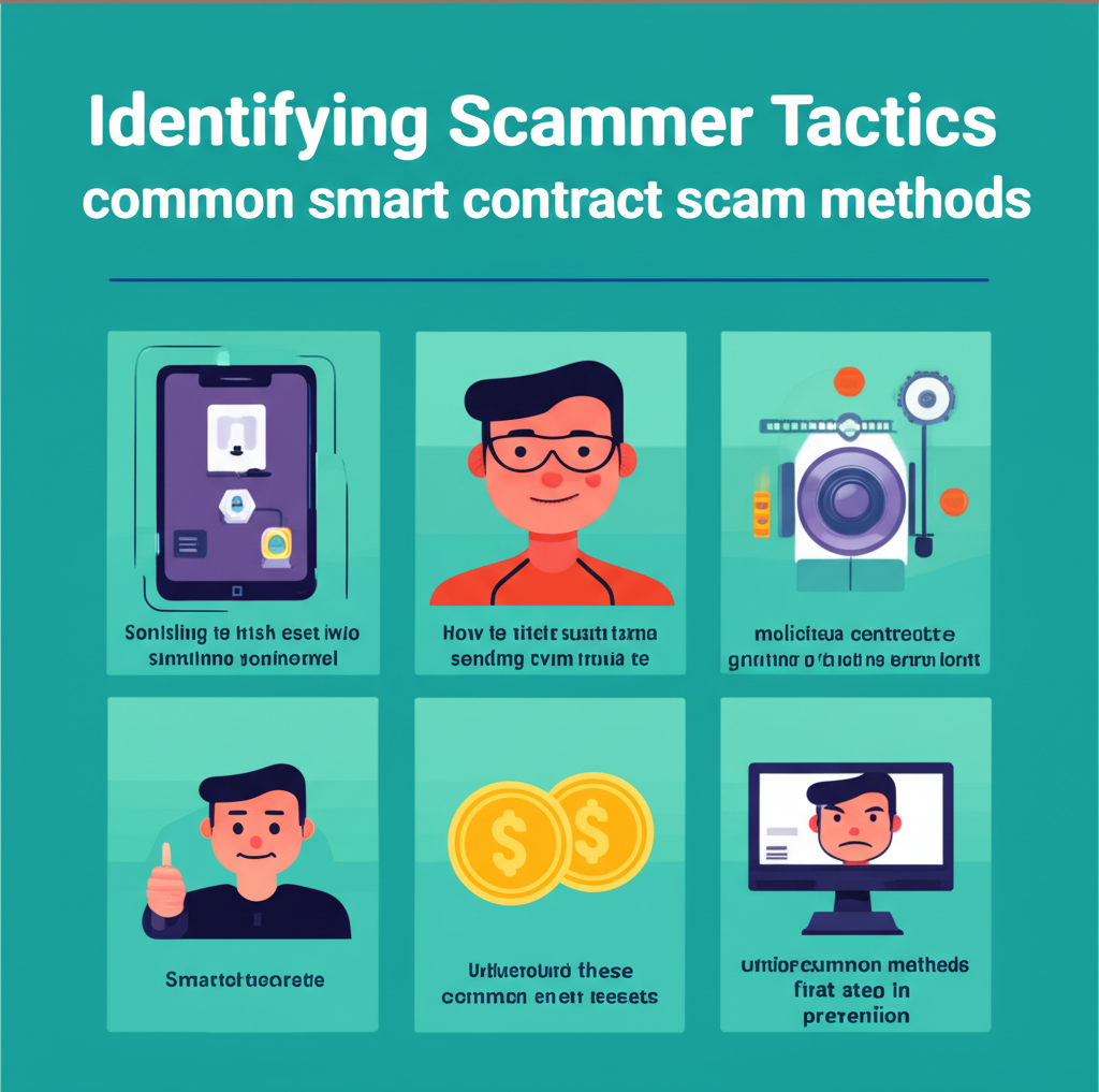 識破智能合約詐騙伎倆插圖，展示常見手法如誘騙資金轉入惡意合約或授權資產控制的演變過程