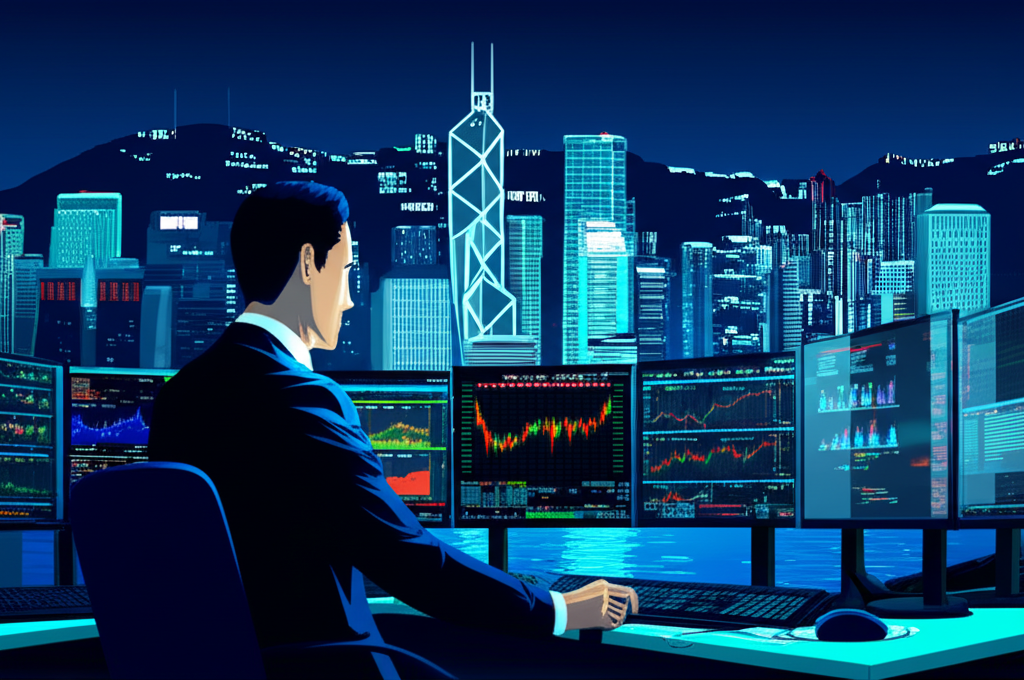 香港外匯交易者插圖