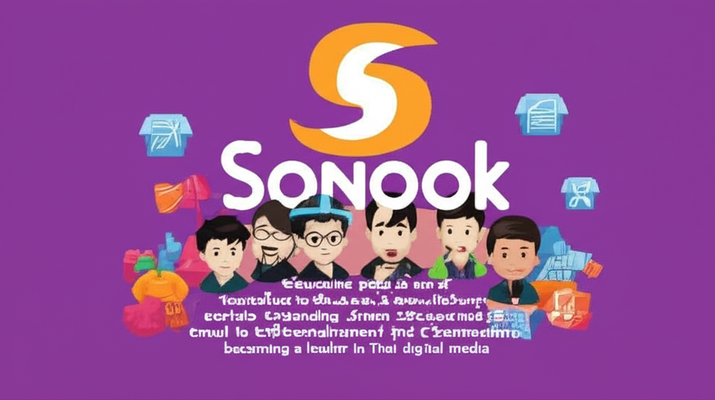 Sanook 1998 年成立,作為泰國早期入口網站,從搜尋與電子郵件擴展至娛樂與社群,成為泰國數位媒體領導者的插圖風格