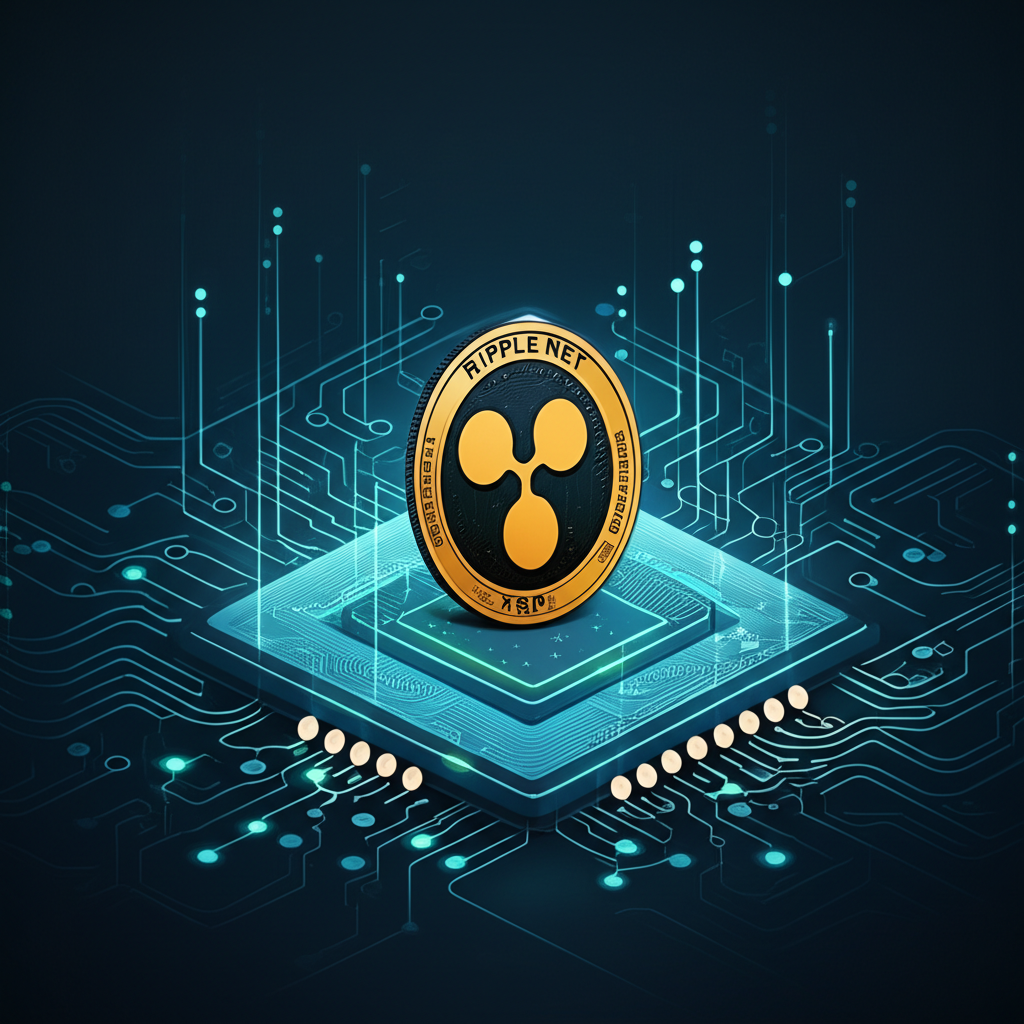 金融科技公司Ripple Labs運用區塊鏈技術轉型全球跨境支付,展示RippleNet與XRP加密貨幣的插圖
