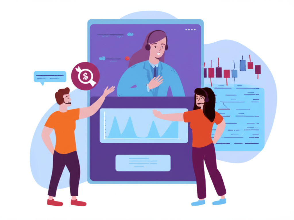 Customer service support, forex, illustration