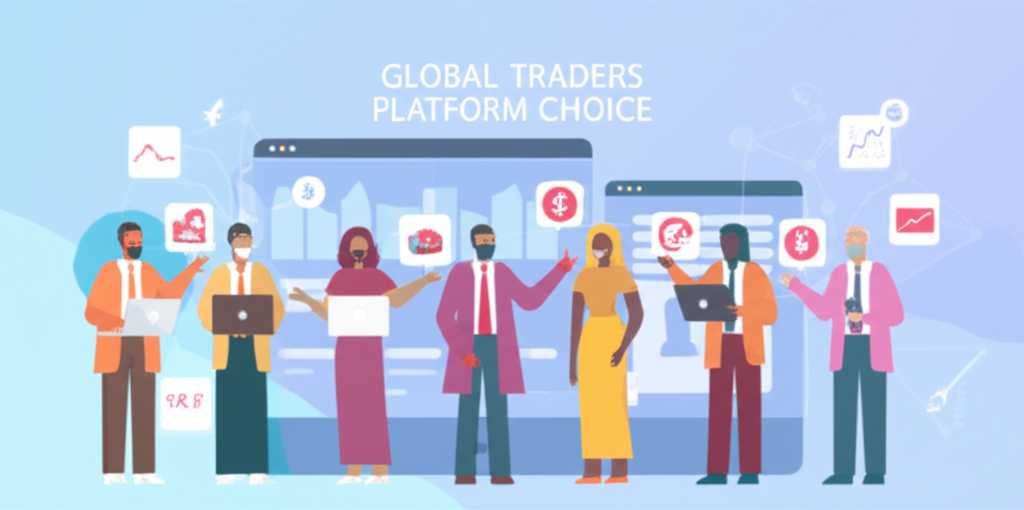 Global traders, platform choice, illustration