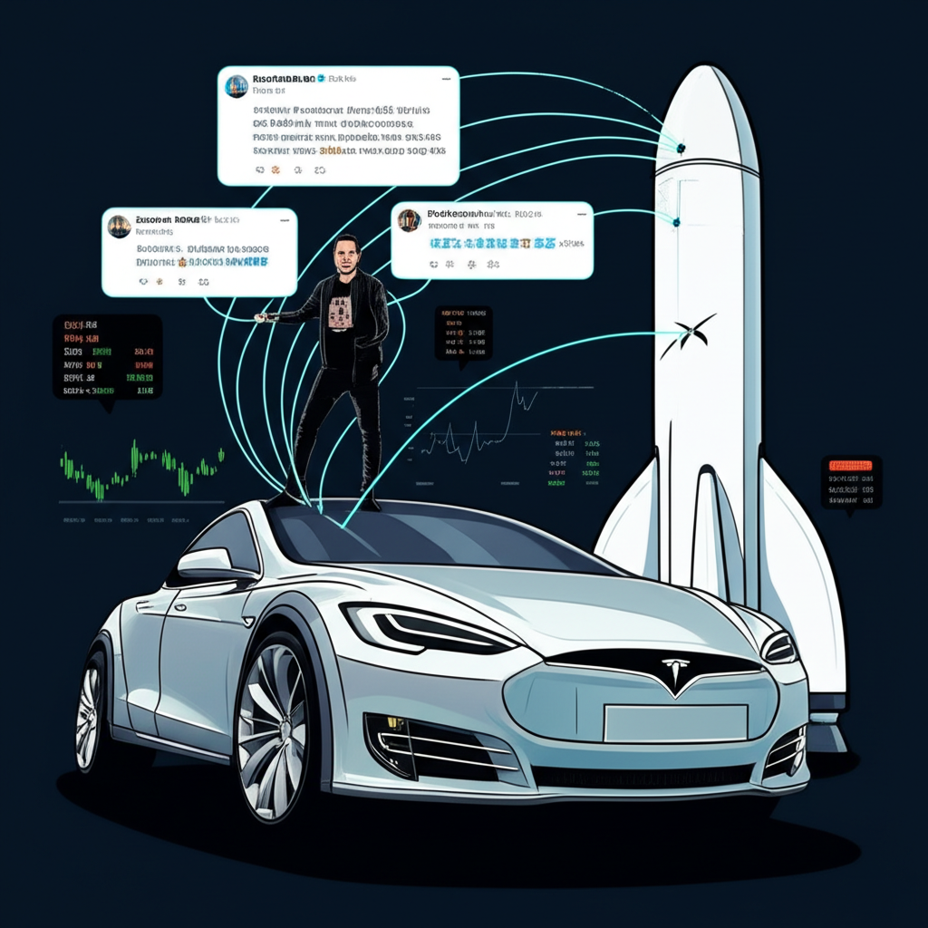 Elon Musk on Tesla and SpaceX influencing market charts via social media posts