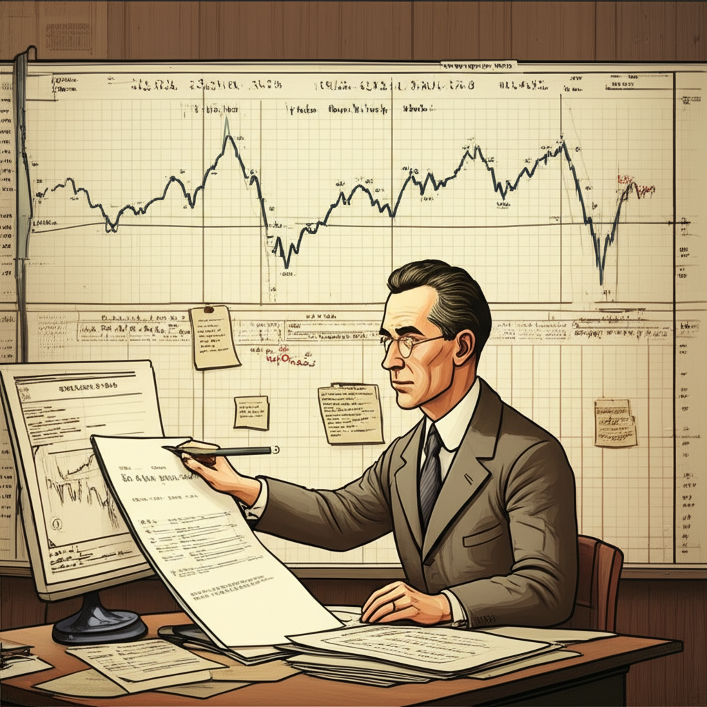 1930年代會計師拉爾夫·尼爾森·艾略特研究道瓊工業平均指數圖表,發現特定波浪模式連結費波那契數列與集體心理自然法則