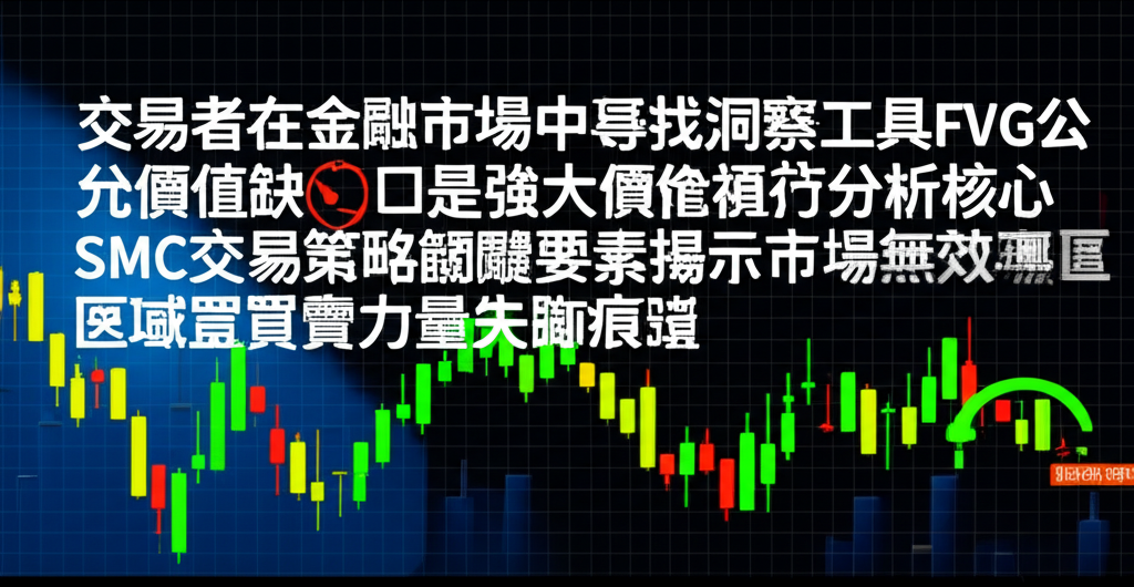 金融市場中 FVG 公允價值缺口的概念插圖,展示價格行為分析與 SMC 策略的應用