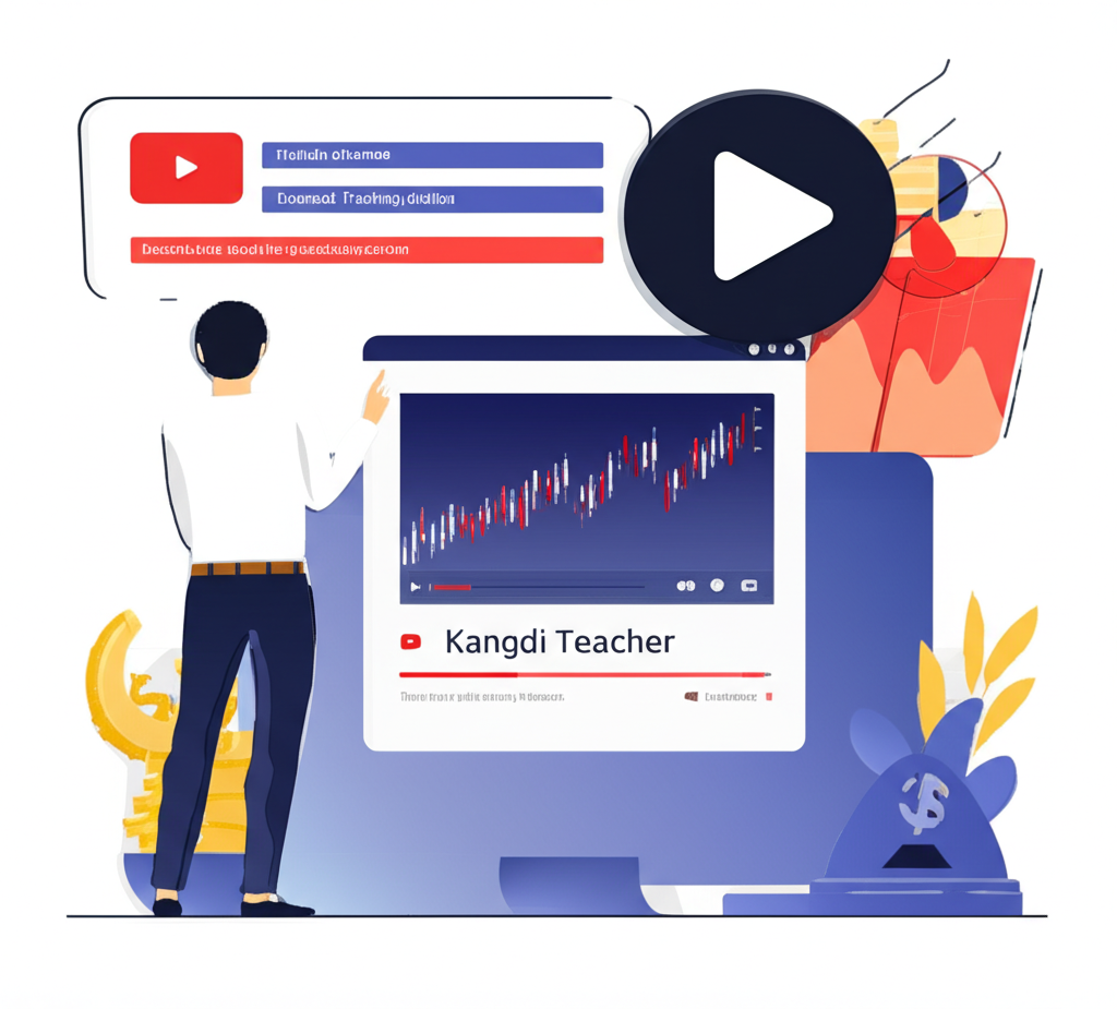 康帝老師熱情在線上平台教授金融市場與技術分析,YouTube頻道展示市場解析與交易影片,吸引眾多訂閱者的插圖