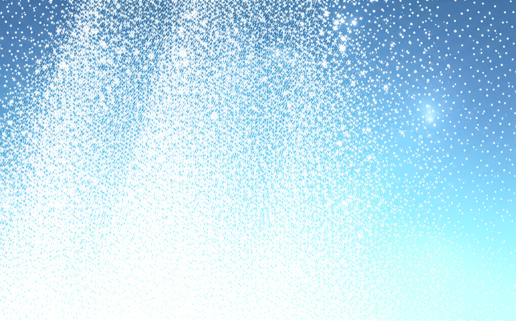 動態累積示意圖:雪花或數據點持續聚集形成更大規模的集合,展現連續成長