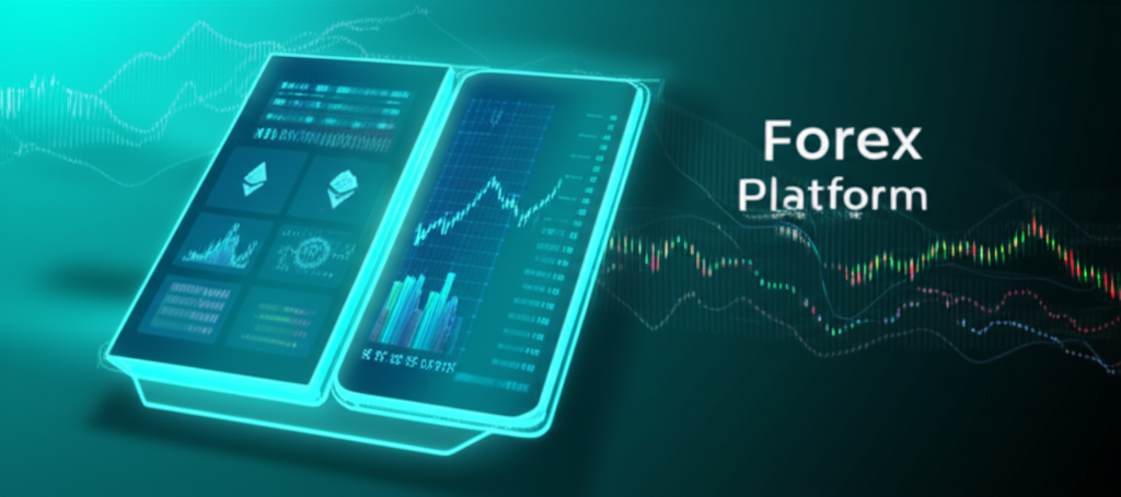 Forex platform, ETH icon, global trading, illustration.