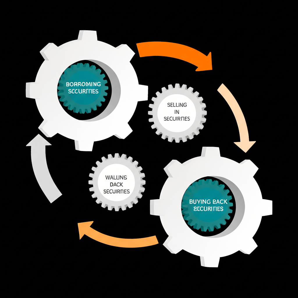 Cyclical process of short selling stages in financial trading