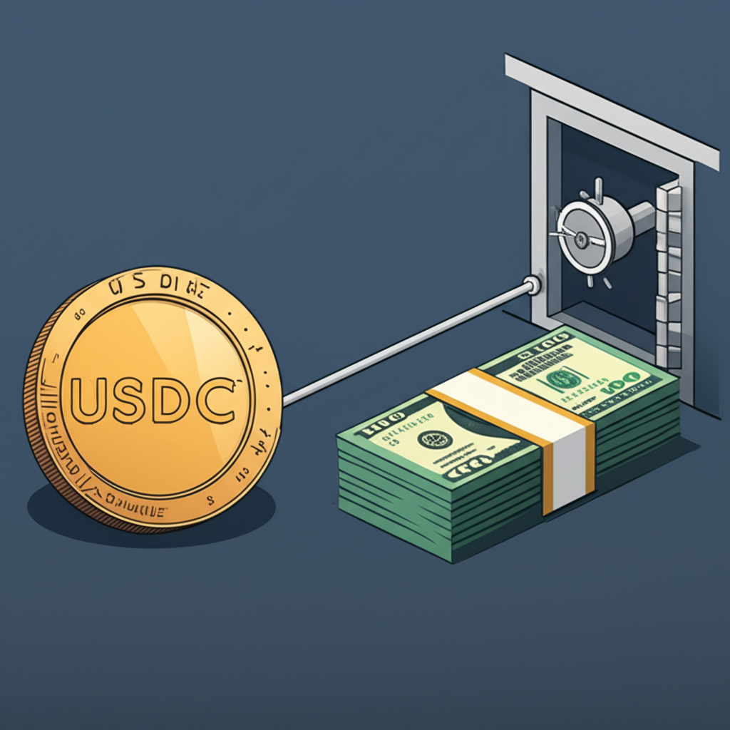 USDC 透過儲備金機制維持與美元的一比一掛鉤