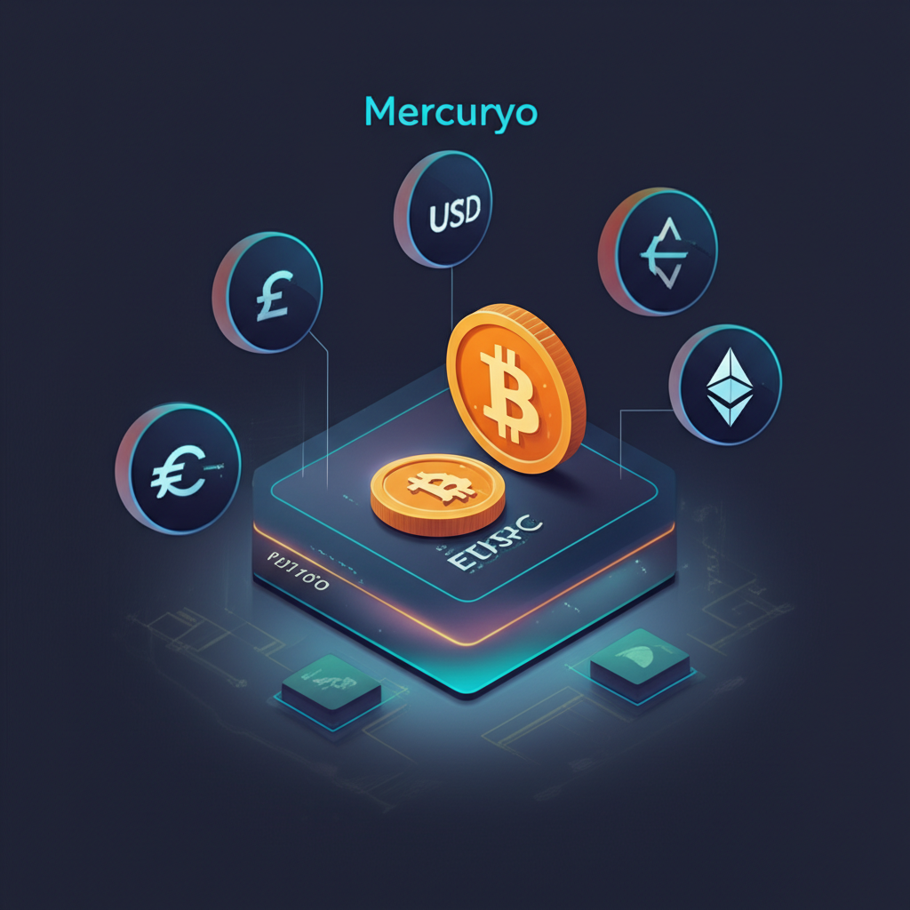 Mercuryo 廣泛服務範圍,專注法幣與加密貨幣兌換,支援美元、歐元、英鎊等多種貨幣,以及比特幣、以太坊、泰達幣、USDC 等數十種數位資產,滿足多元投資需求的插圖