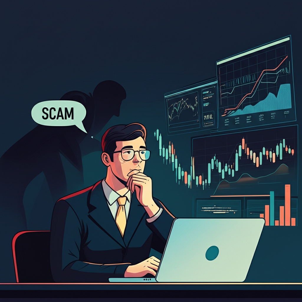 成功交易者應對 FTMO 自營交易挑戰的圖示,背景有傳聞陰影