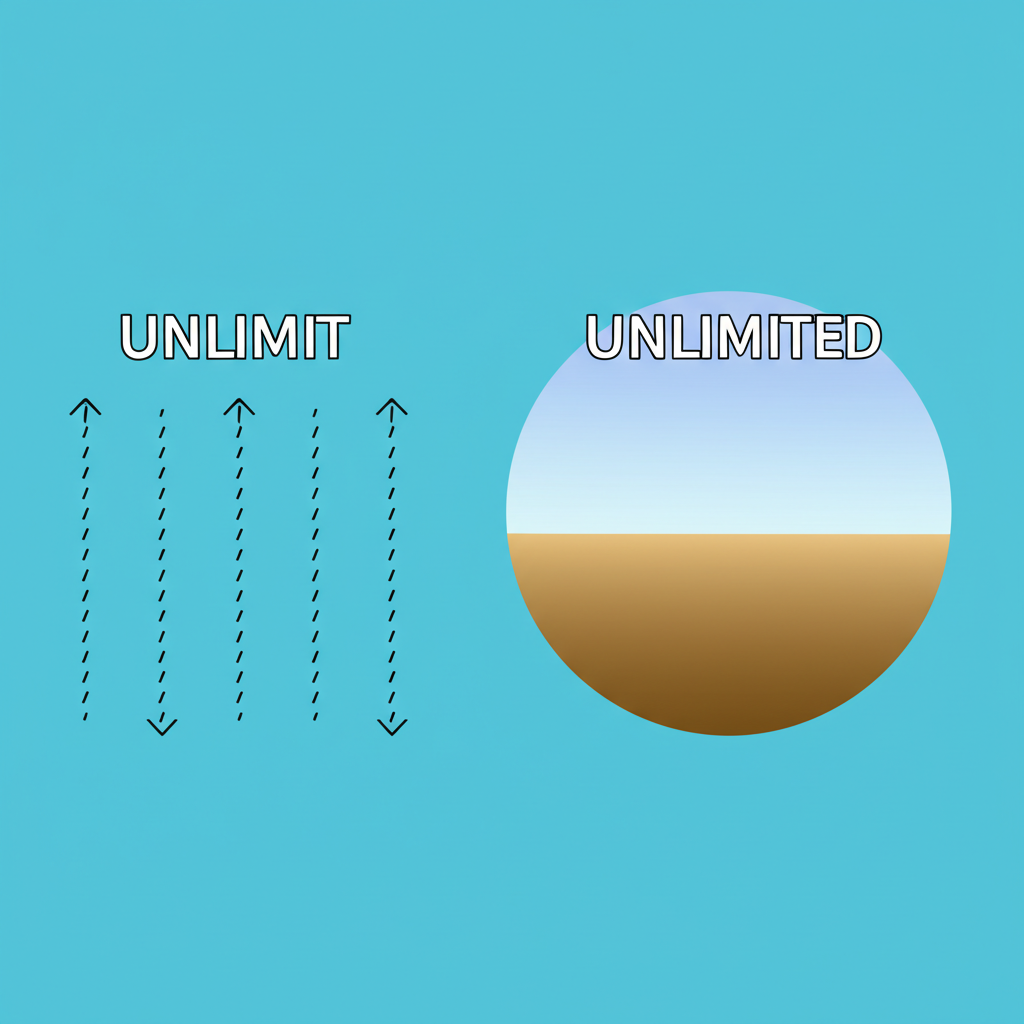 An illustration of two distinct but related concepts unlimit and unlimited representing their unique meanings and importance in communication and professional fields to avoid confusion