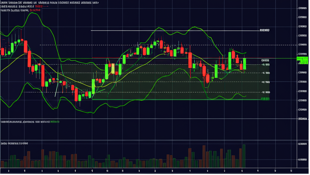 交易螢幕顯示肯特納通道指標,基於移動平均與平均真實波幅呈現動態價格範圍用於波動分析
