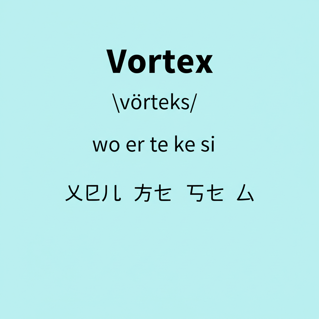 Vortex 發音與轉錄圖示,包含 IPA、拼音與注音