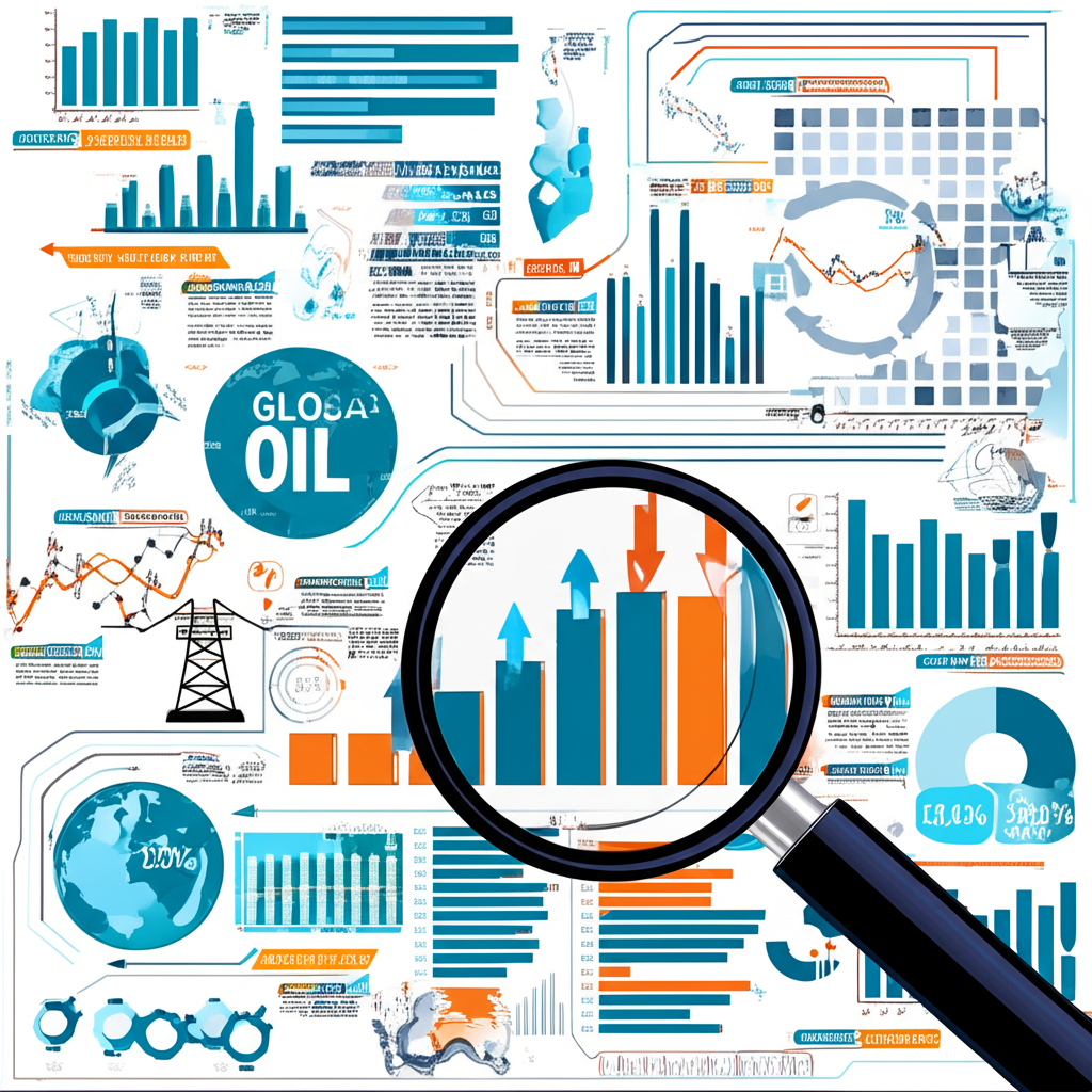Global oil market, investor analysis, illustration