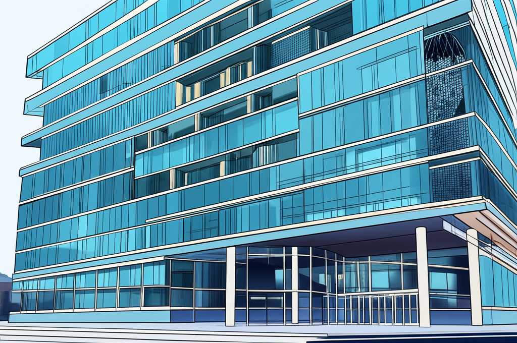 sophisticated financial technology company headquarters in London with trading charts