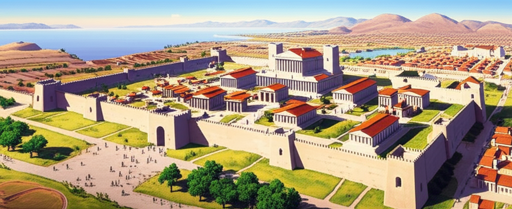 古代特洛伊城想像圖:展現史詩中的文明盛景與神話色彩