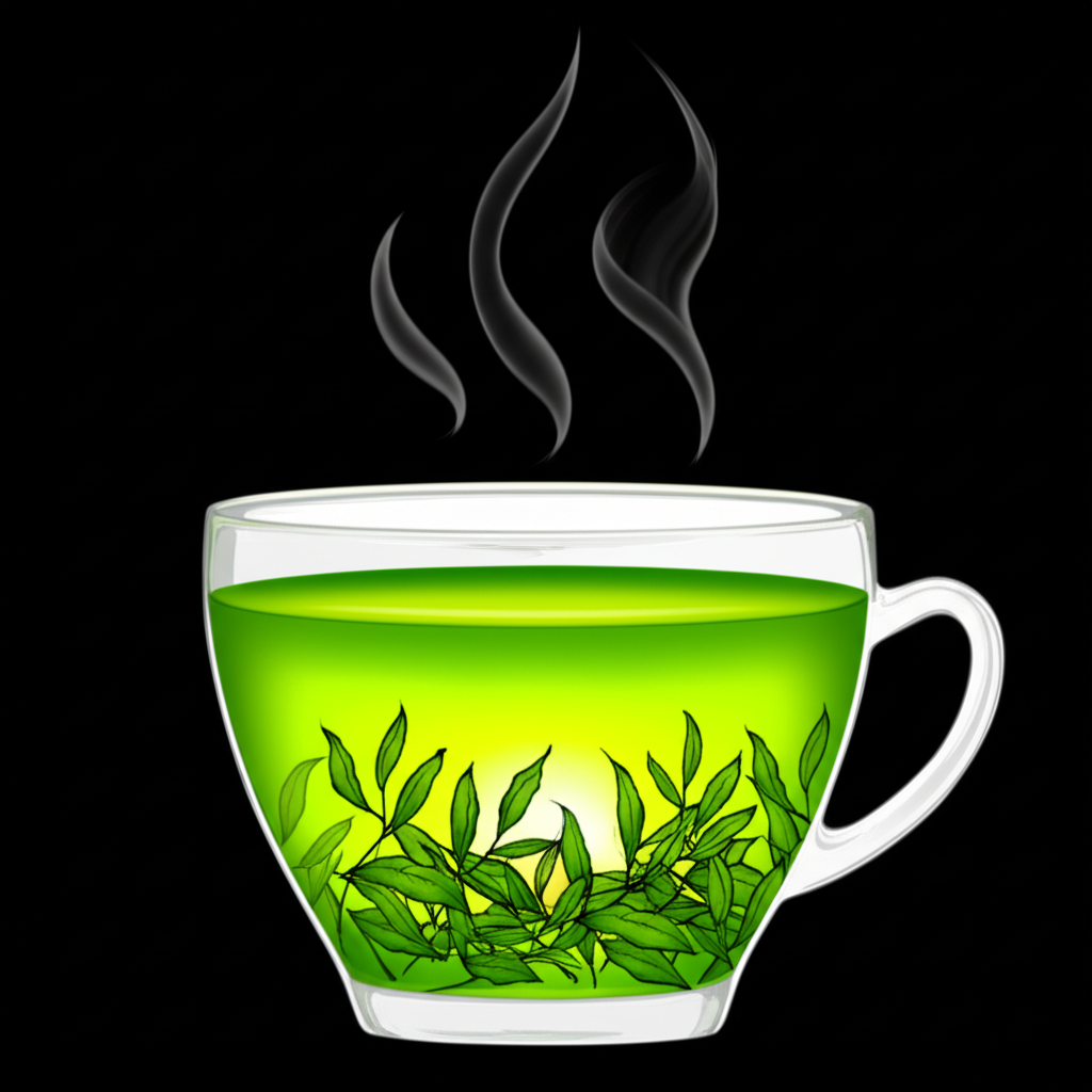 茶葉浸泡在熱茶杯中,蒸汽升騰,風味緩緩溶入水中,象徵浸泡的具體意涵