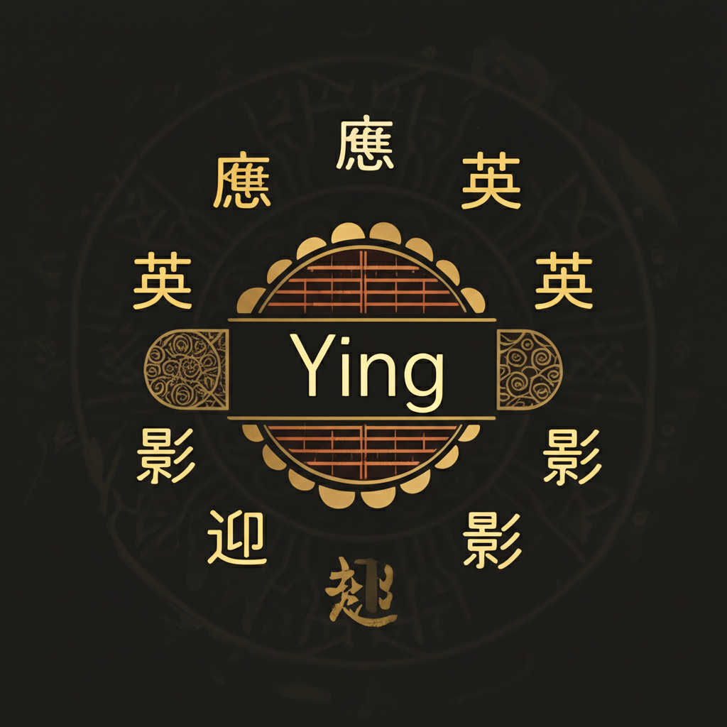 Ying拼音與相關漢字的圖解,展示其文化深度