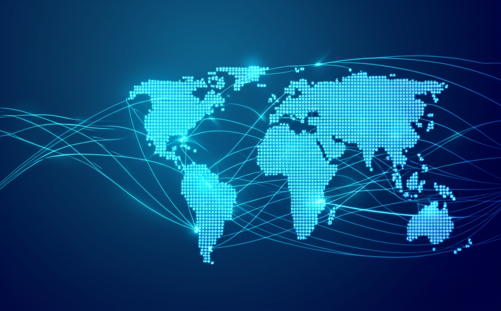 Fast forex trade, global network, illustration