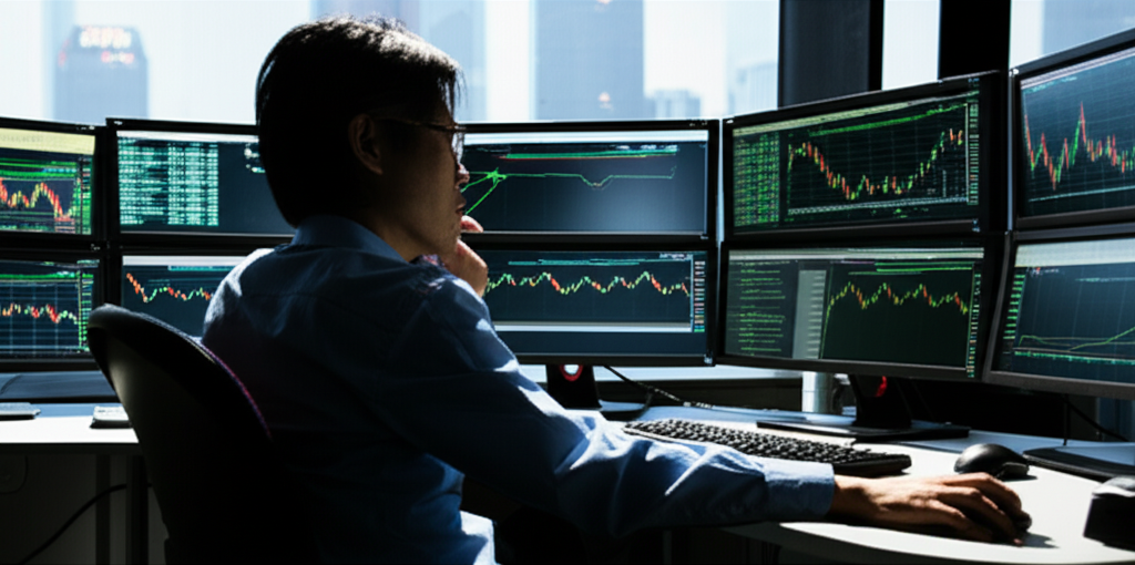 Trader managing forex slippage in Hong Kong market