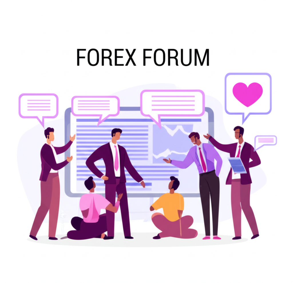 交易者討論外匯論壇的插圖